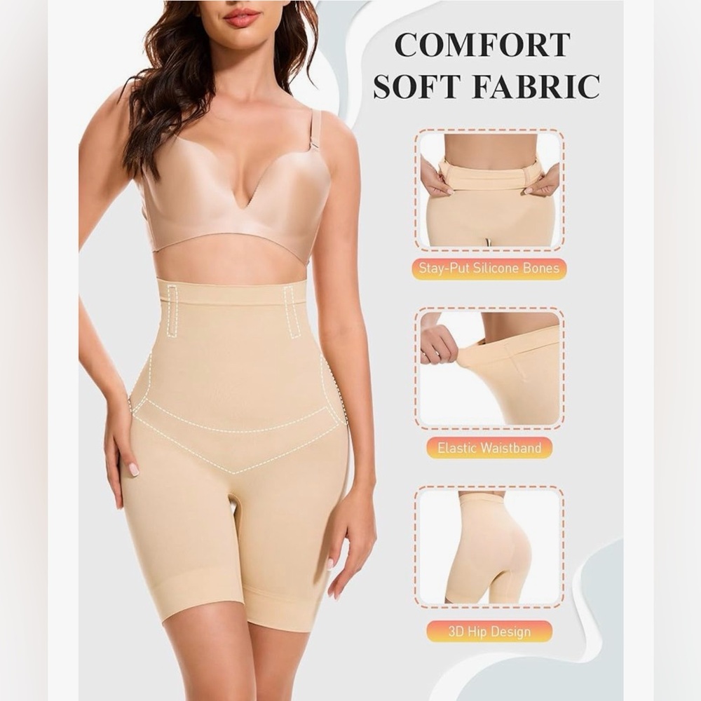 Djpoaug Shapewear Shorts - High Waisted Tummy Control
